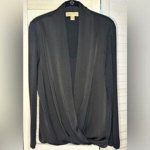 Women’s Michael Kors Black Draped Front Blouse Size L